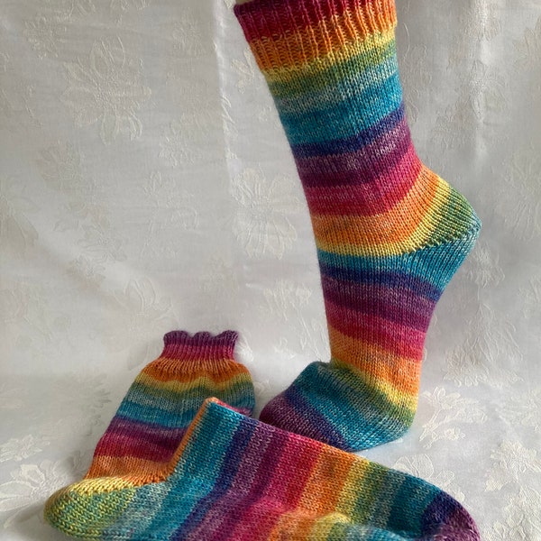 Socken "Regenbogen", 39/40 = Letztes Paar!
