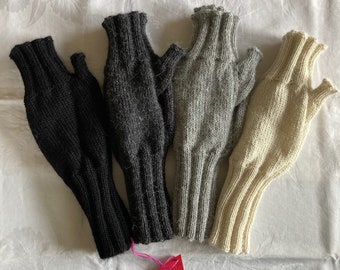 Fingerlose Handschuhe "Robusto Color", 100% Alpaka, die Schwarzweißen