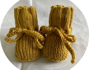 Babyschuhe, Babysöckchen, ockergelb, unisex