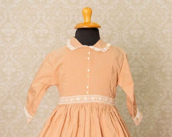 Robe pour fille Shirley Temple inspirée des années 50, marque Cendrillon, brun pâle