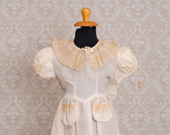 Miss Quality Ivory Colour Taffeta Girls Dress