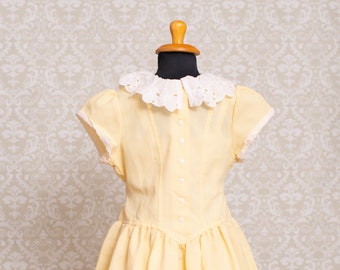 1970s Cinderella Brand Pale Yellow Girls Dress