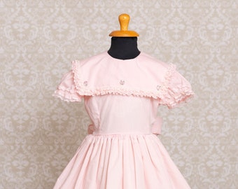 1980s Betty Oden Pale Pink Ruffle Dress