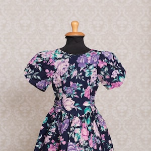 1990s Eve Too Black Color Floral Print Girl Dress image 1