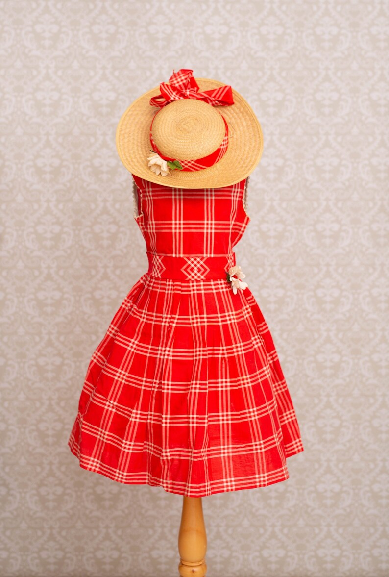 Lord /& Taylor Red and White Girls Plaid Dress