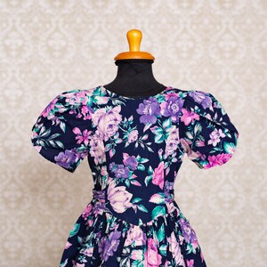 1990s Eve Too Black Color Floral Print Girl Dress image 3