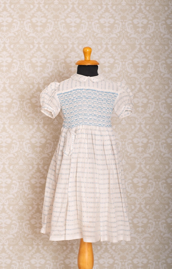 Frock Semi Sheer Swiss Dot Girls Smocked Dress