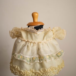 1980s Martha's Miniatures Yellow Color Swiss Dot Ruffle Baby Girl Dress image 1