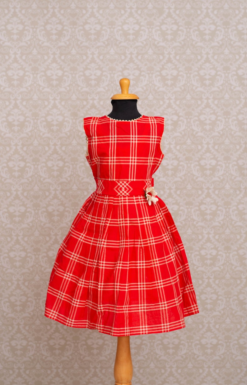Lord /& Taylor Red and White Girls Plaid Dress