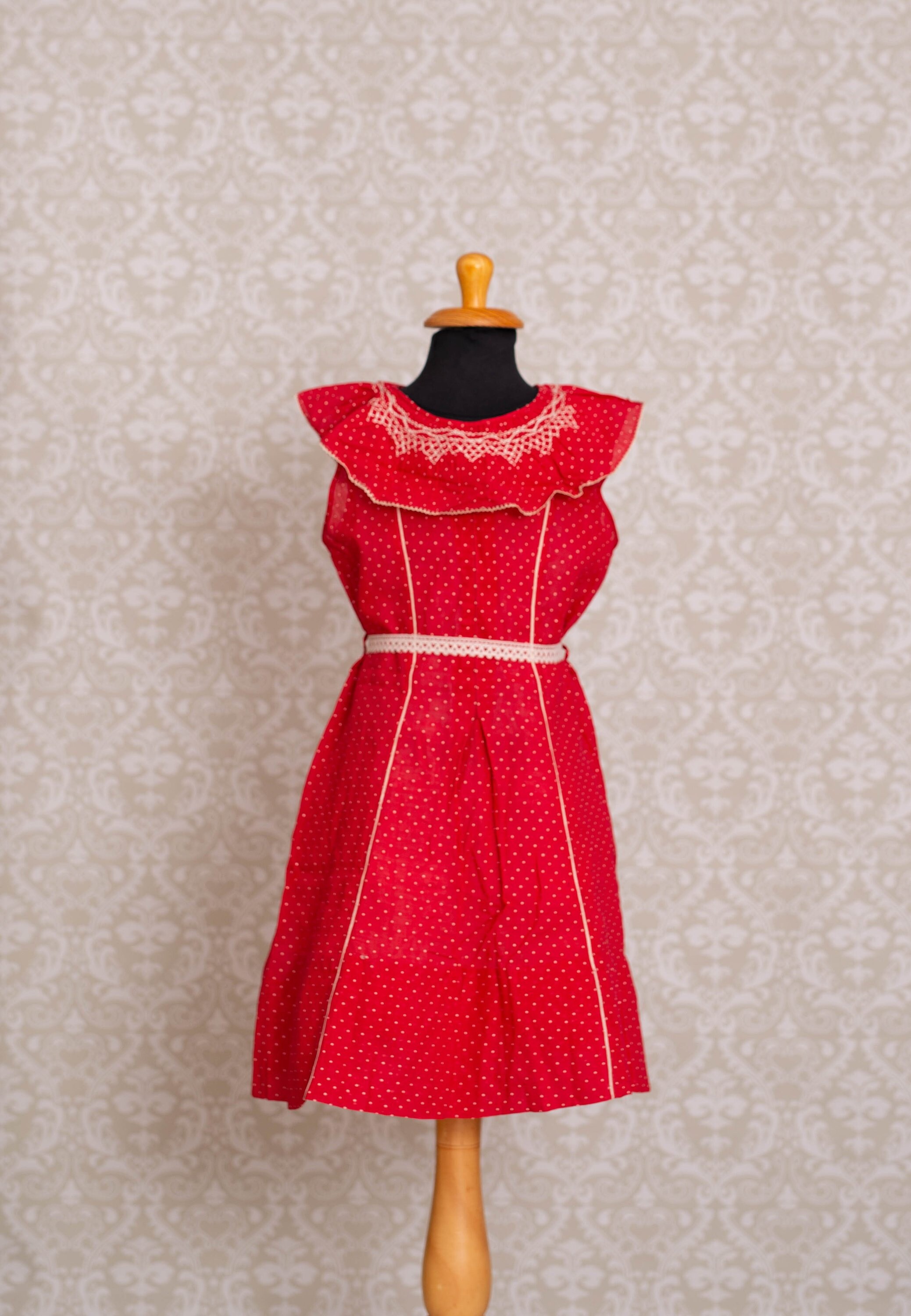 red swiss dot dress DYLAN HALTER MINI DRESS