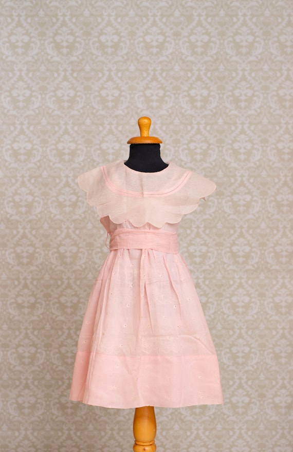 1930s Cinderella Brand Frock Pink Sheer Dress