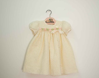 Sylvia Whyte Ivory Color Floral Baby Girl Dress