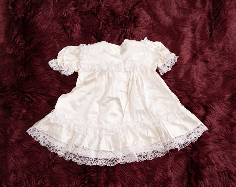 Alexis Ivory Satin Lace Trim Baby Girl Dress