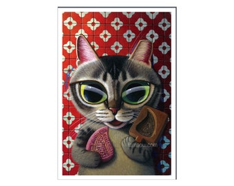 Ancient Original ink drawing by Ng Ling Tze aka Tamaow
