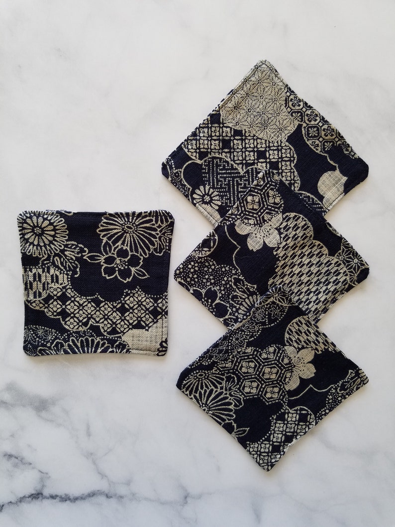 Japanese Fabric Coasters 4 x 4 Inches Choice of Design Set Etsy