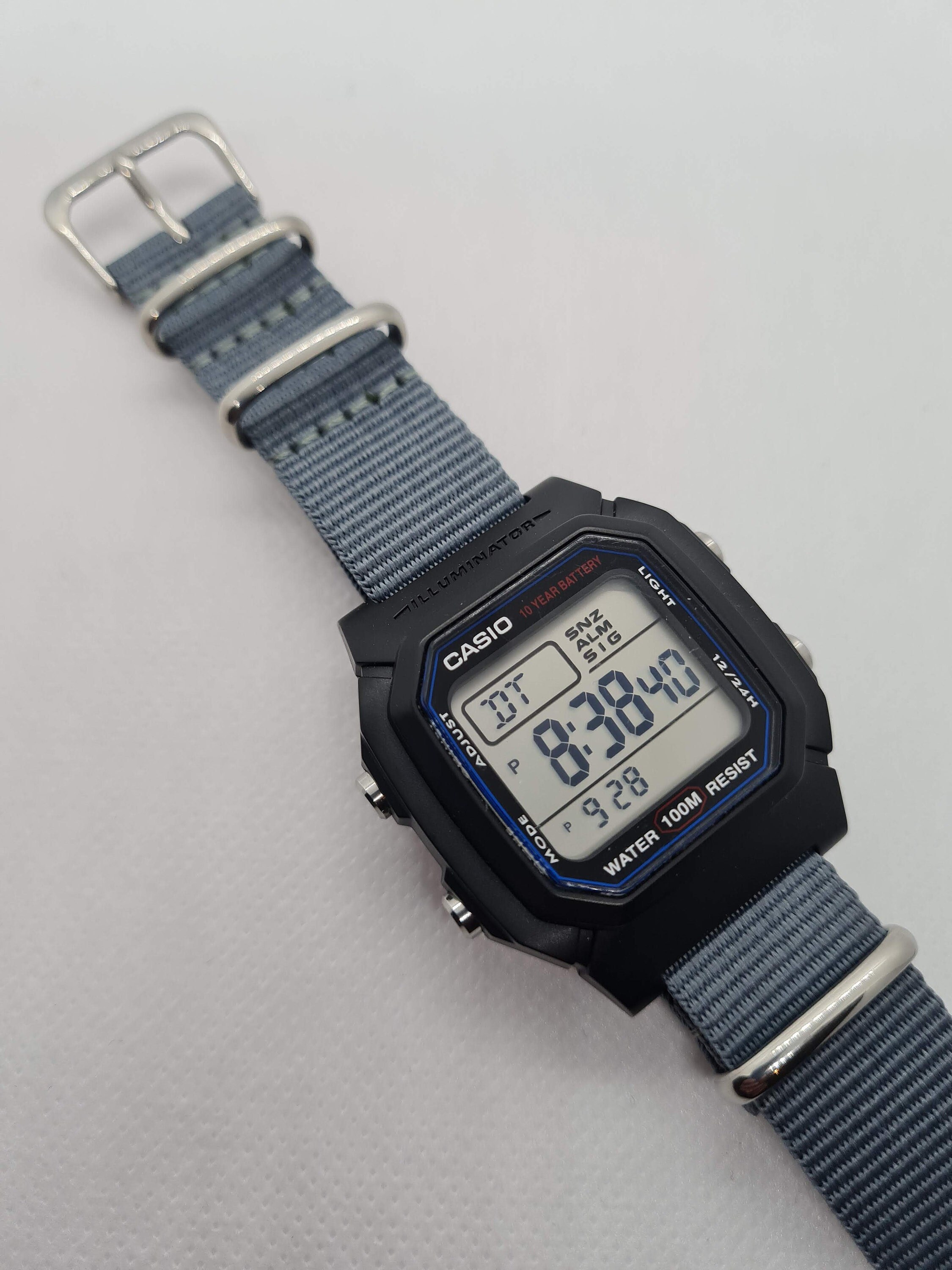 Casio W800h on A Lunar Grey NATO Strap. | Etsy Ireland