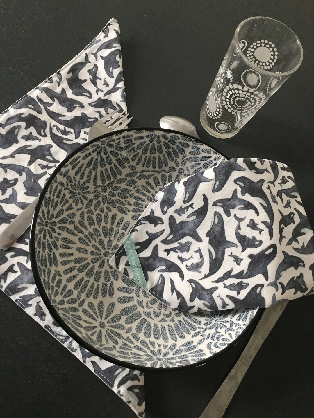 Duo of Orca Napkins Etsy