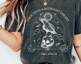 Edgar Allan Poe T-Shirt: Raven Nevermore Celestial Design