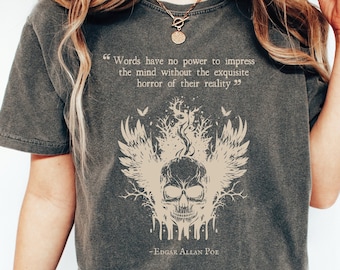 Edgar Allan Poe Skull Shirt: Bookish Dark Academia Tee