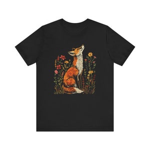 Wildflower Fox T-Shirt: Cottagecore Forestcore Vintage Tee image 5