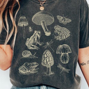 Frog Shirt Goblincore Shirt Mushroom Shirt Cottagecore Shirt Dark Academia Shirt Moth Dragonfly Forestcore Merch Comfort Colors Shirt