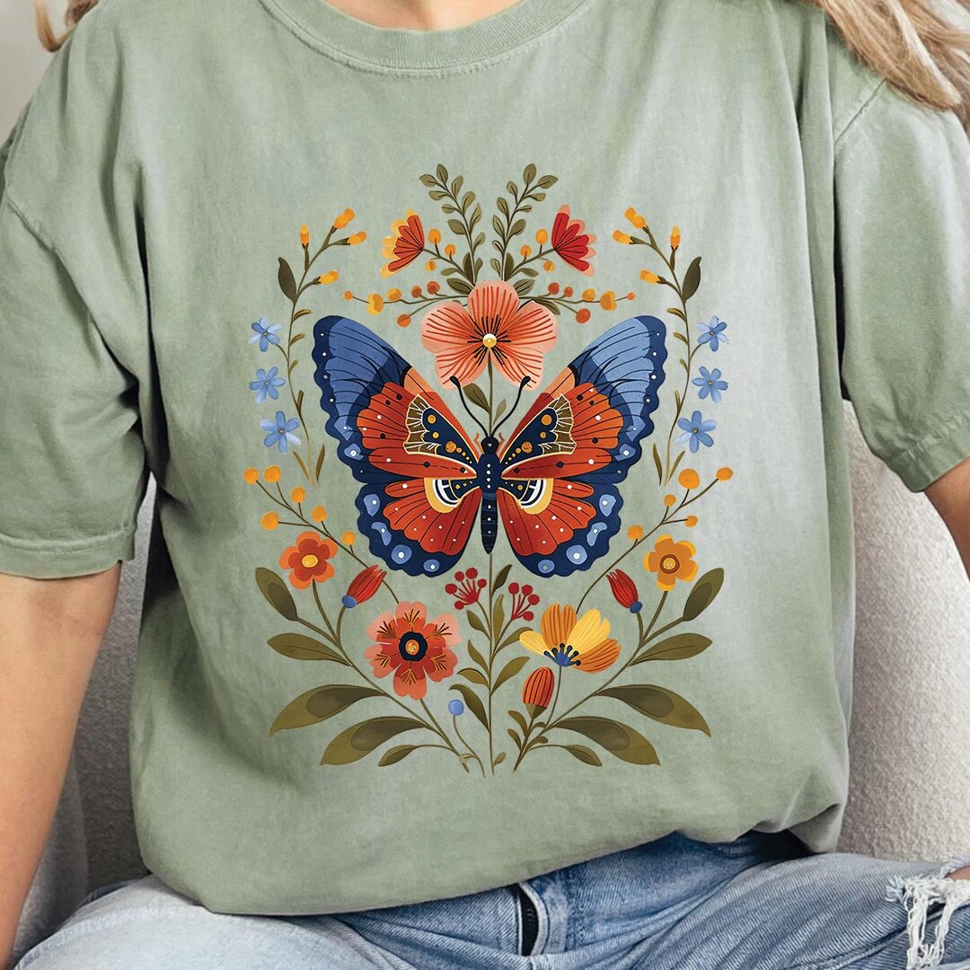 Flowers & Butterflies T-Shirt main image 1