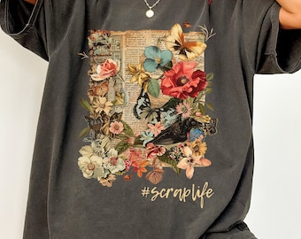 Scrapbooking T-Shirt: Victorian Floral Collage, Scrapbook Life Tee