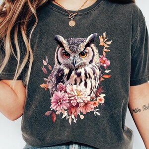 Owl Shirt, Forestcore Shirt, Cottagecore Shirt, Botanical Shirt, Boho Shirt, Fairycore Aesthetic, Whimsical, Fall Shirt, Owl Lover Gift