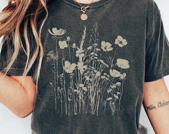 Wildflowers T-Shirt: Boho Cottagecore Floral Tee, Comfort Colors