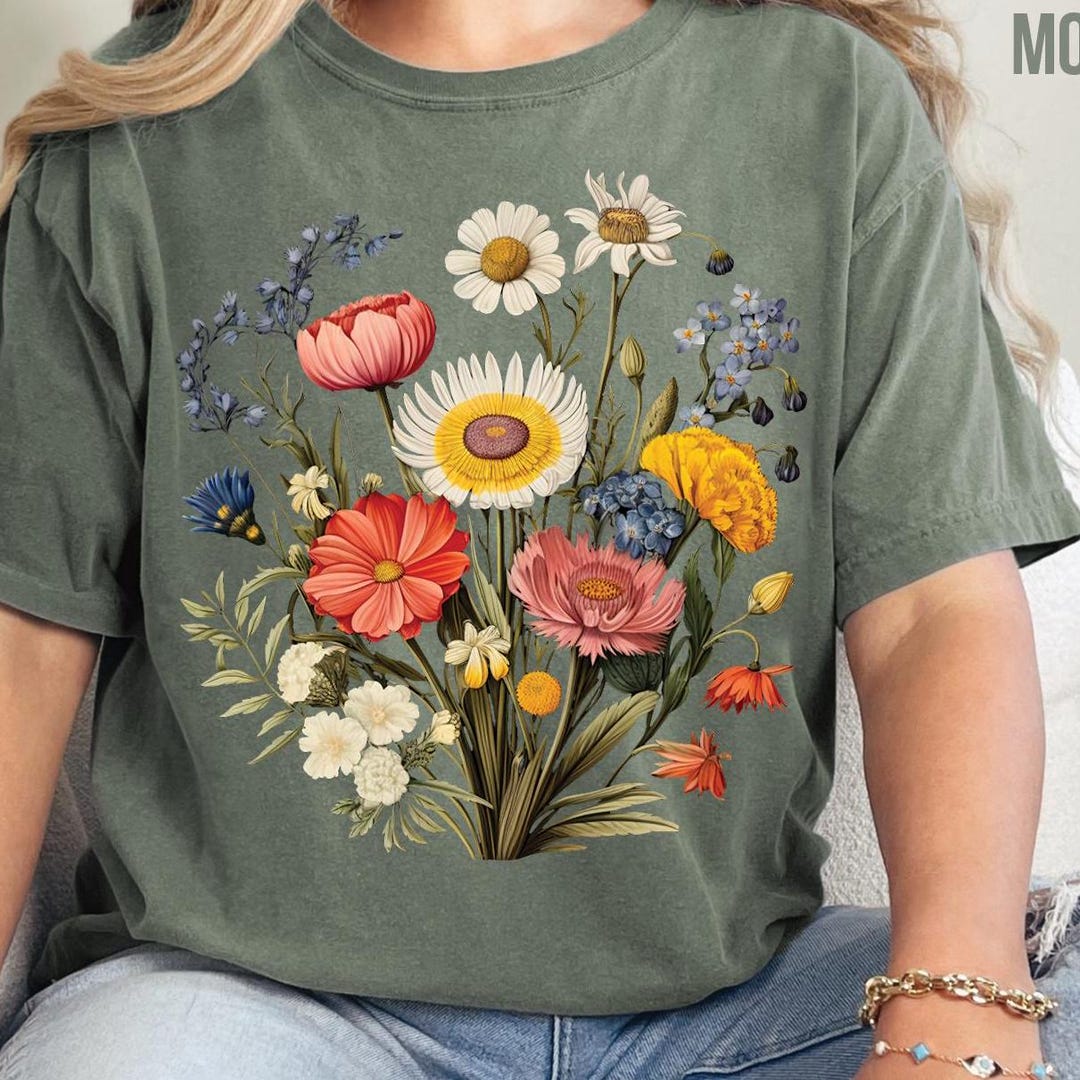 Wildflowers Shirt, Cottagecore Shirt, Boho T-shirt, Floral Tee, Nature ...