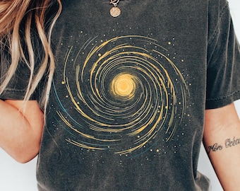 Celestial Galaxy T-Shirt: Boho Astrology Moon Phase, Comfort Colors