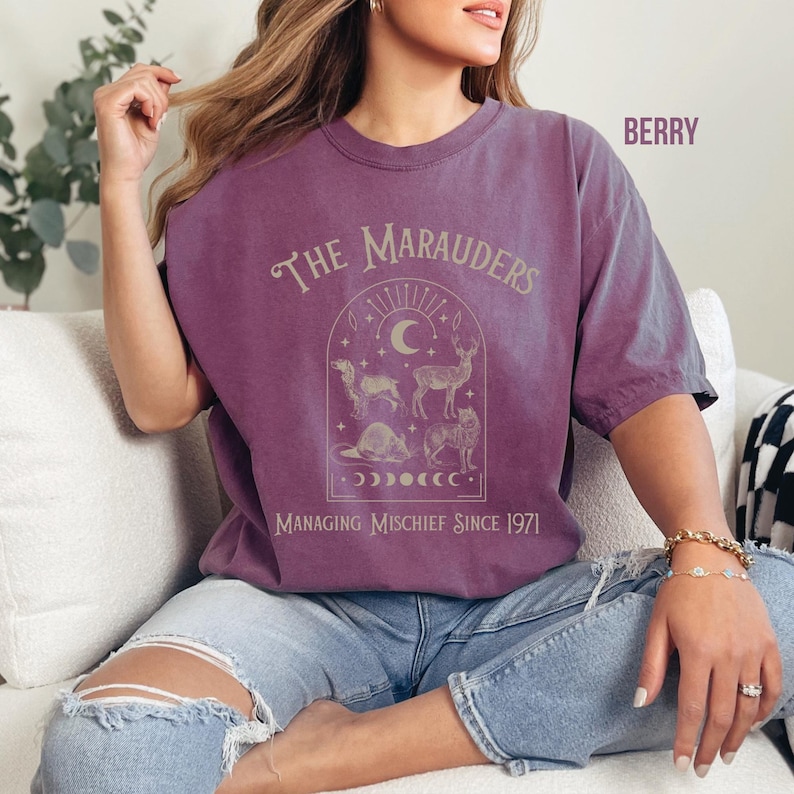The Marauders Comfort Colors Shirt: Wizard Fandom Booktok Tee Berry