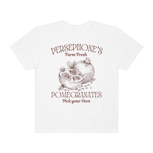 Persephone Pomegranate Shirt: Dark Academia Booktok Tee White