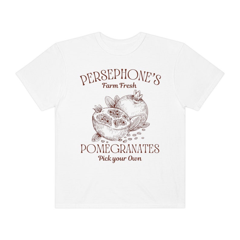 Persephone Pomegranate Shirt: Dark Academia Booktok Tee White
