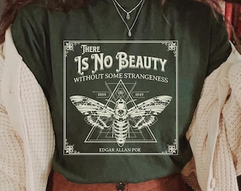 Edgar Allan Poe Moth T-Shirt: Gothic Literary Tee