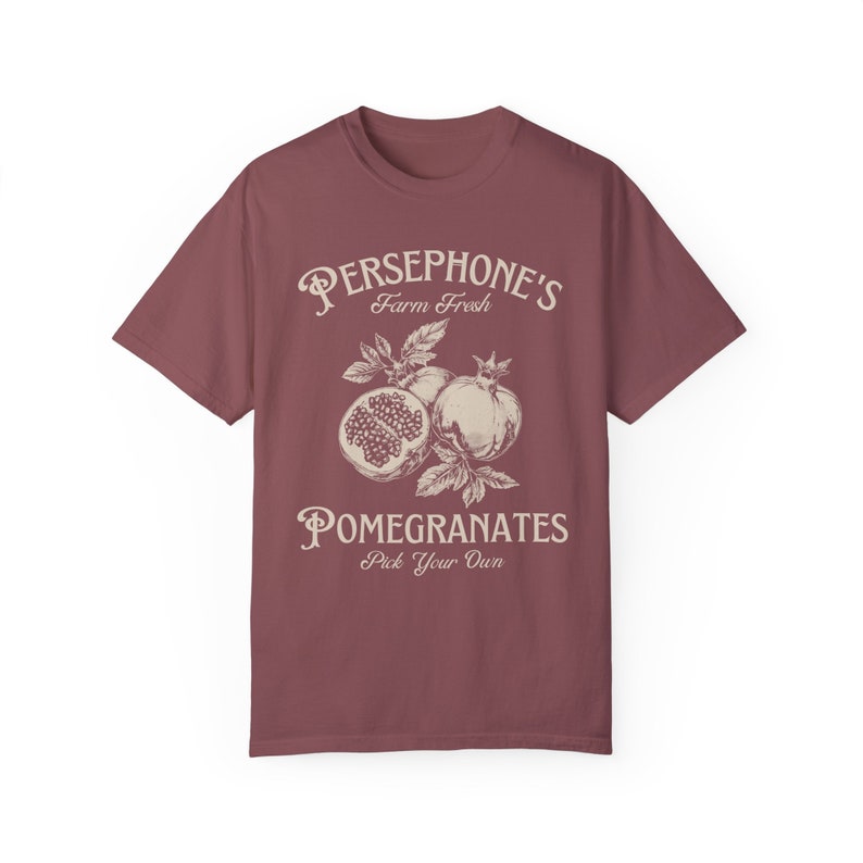 Persephone's Pomegranates Shirt, Dark Academia T-shirt, Greek Mythology Shirt, Vintage, Comfort Colors® Brick
