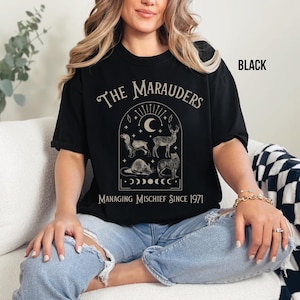The Marauders Comfort Colors Shirt: Wizard Fandom Booktok Tee Black