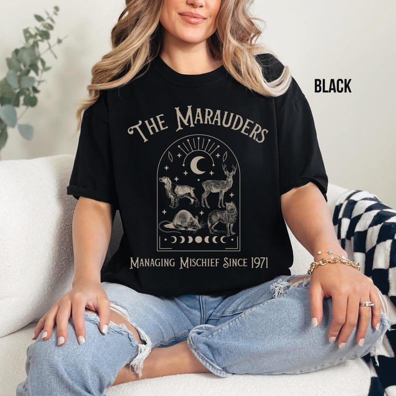 The Marauders Comfort Colors Shirt: Wizard Fandom Booktok Tee Black