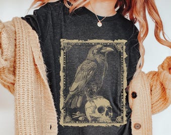 Raven Tarot Card Bella Canvas Shirt