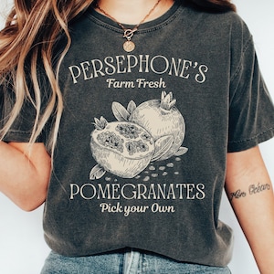 Persephone&#39;s Pomegranate Shirt, Persephone Greek Mythology tee, Dark Academia tshirt, Booktok merch, bookish gift Comfort Colors®