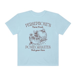 Persephone Pomegranate Shirt: Dark Academia Booktok Tee Chambray
