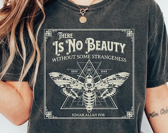 Edgar Allan Poe Moth Shirt: Dark Academia Literary Tee