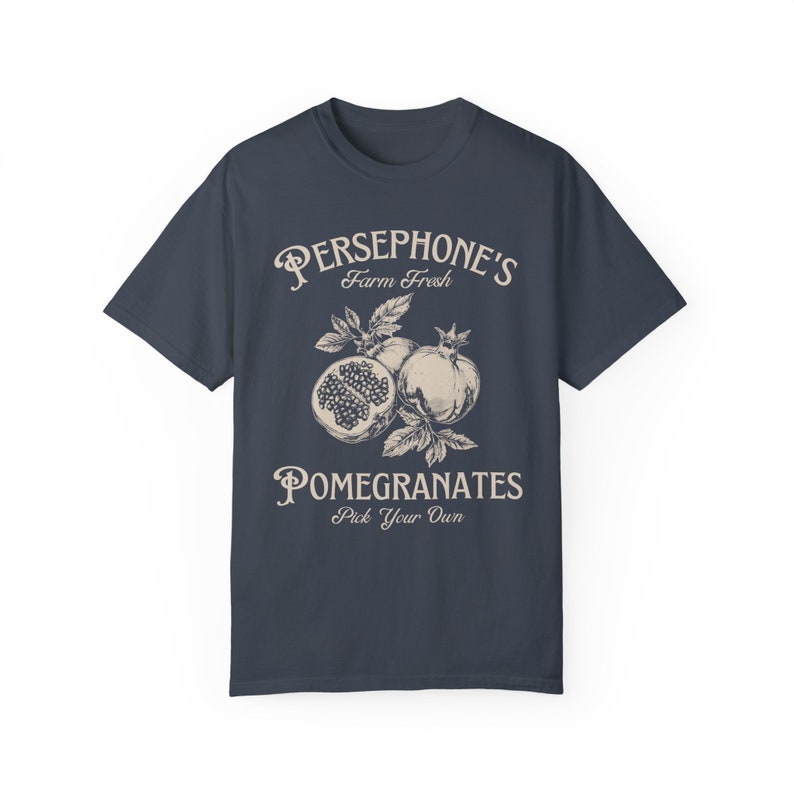Persephone's Pomegranates Shirt, Dark Academia T-shirt, Greek Mythology Shirt, Vintage, Comfort Colors® Denim
