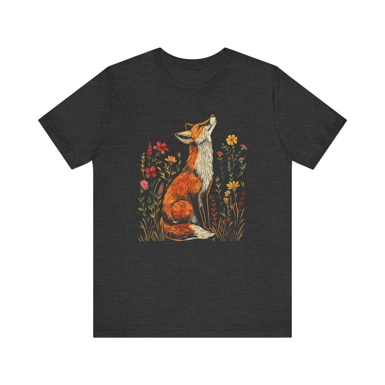 Wildflower Fox T-Shirt: Cottagecore Forestcore Vintage Tee image 6