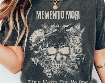 Memento Mori Skull Shirt: Goblincore Moth Poet Comfort Colors