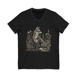 Vintage Fox Linoprint V-Neck Shirt image 2