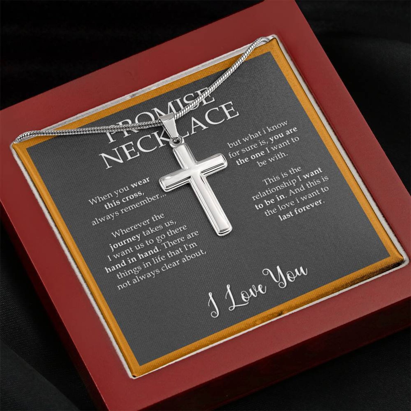 Promise Gift For Him Promise Necklace For Him Promise Cross Etsy