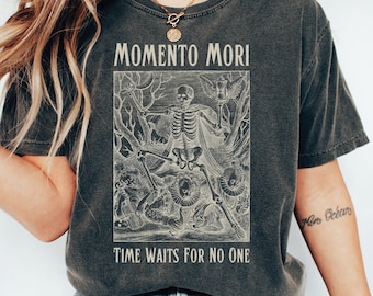 Momento Mori Skeleton Shirt: Gothic Grunge Comfort Colors Tee