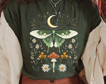 Luna Moth Shirt: Cottagecore Fairy Grunge Graphic Tee
