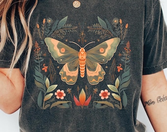 Moth T-Shirt: Vintage Cottagecore Mushroom Graphic Tee
